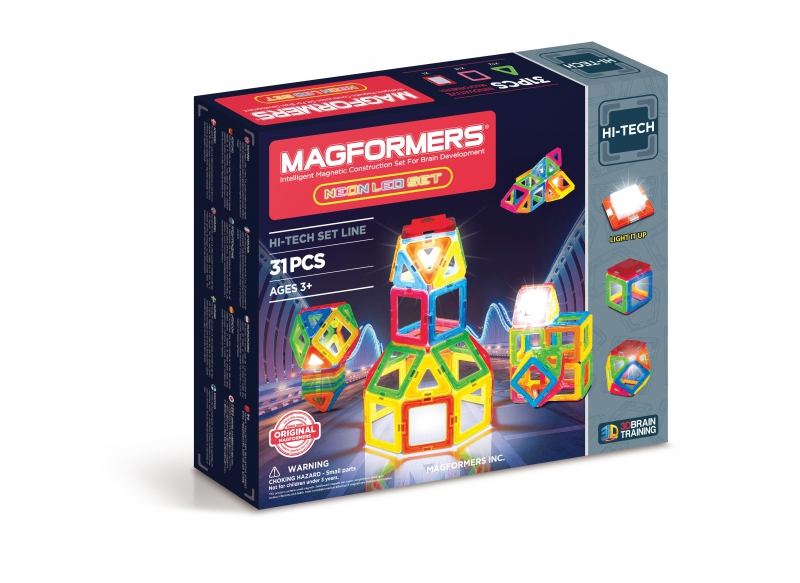 

Магнитный конструктор Magformers Неоновый с ЛЕД подсветкой, 31 эл. (709007)