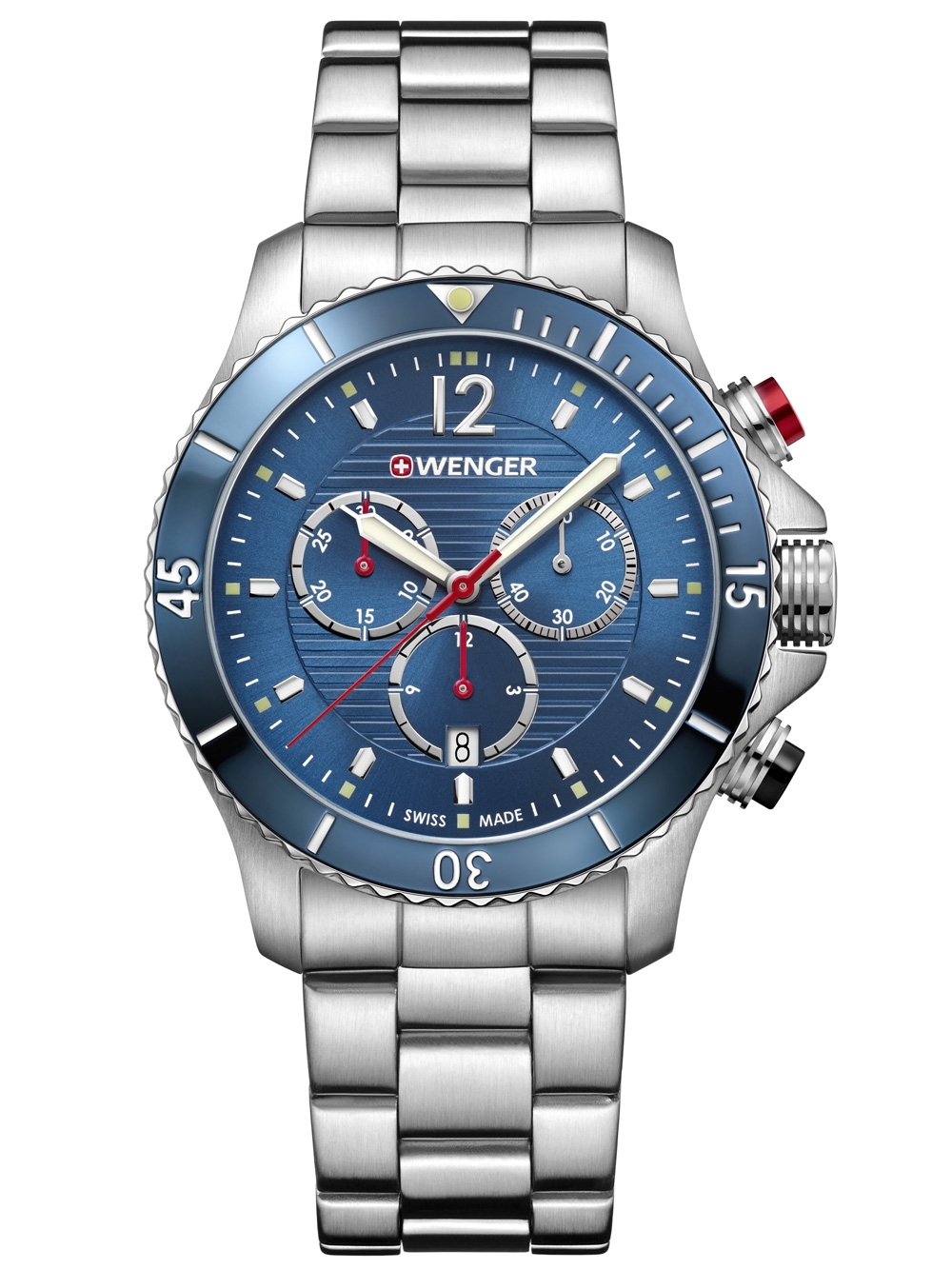

Часы Wenger 01.0643.111 Seaforce Chronograph 43mm 20ATM