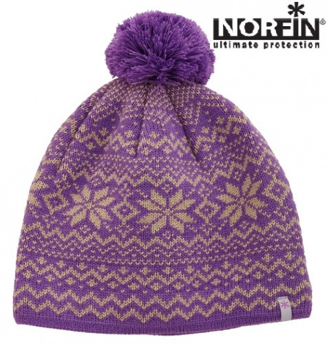 

Шапка в'язана жіноч. Norfin Women NORWAY VIOLET (підкл.фліс / фіолет/100% акрил) р.M