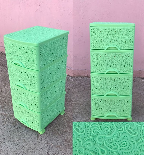

Пластиковый комод Efe Plastics Ажур салатовый на 4 ящика