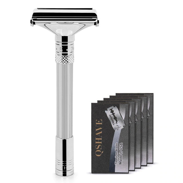 Станок-бабочка для бритья QSHAVE RD761 Parthenon Silver с регулировкой Станок-бабочка для бритья QSHAVE RD761 Parthenon Silver с регулировкой