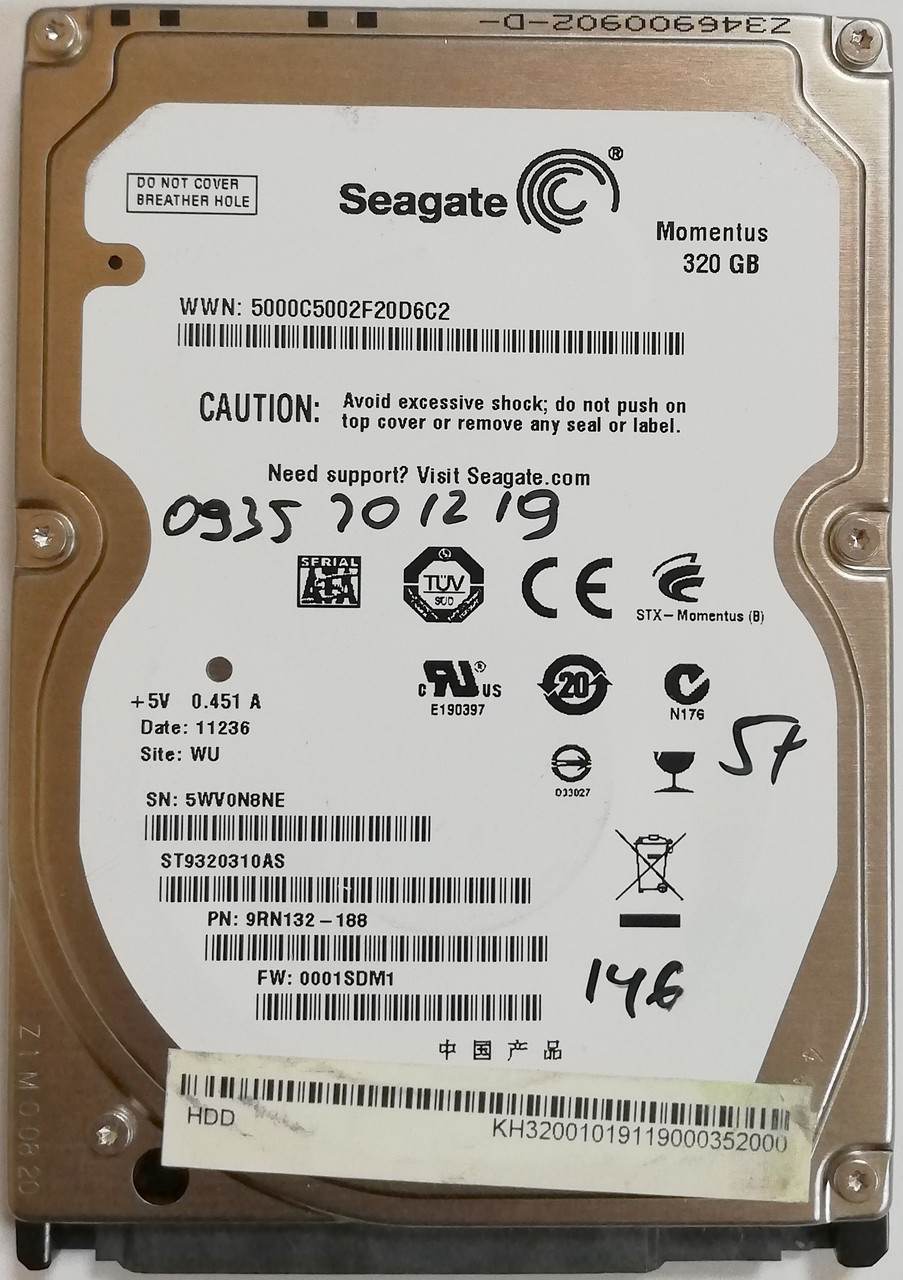 Жесткий диск для ноутбука Seagate Momentus 320GB 2.5" 8MB 5400rpm 3Gb/s ...