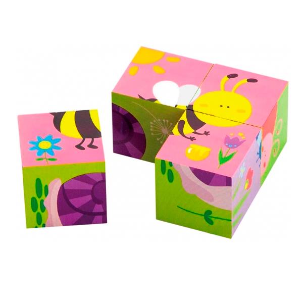 

Пазл-кубики Насекомые Viga Toys 18х18х5 см Разноцветный 000013296
