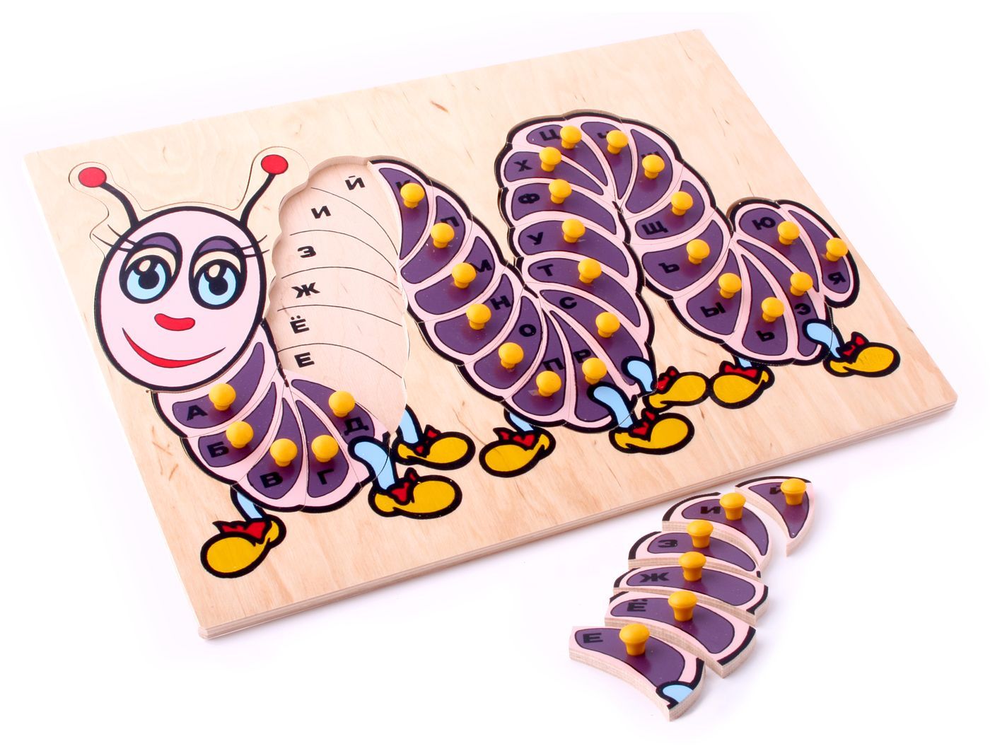 

Рамка-вкладыши Гусеница Алфавит рус 34 детали Lam Toys 49х29х0,9 см Разноцветный 000014297