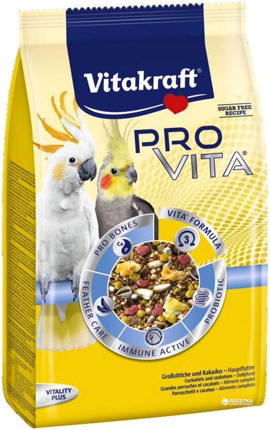 Акція на Корм для средних попугаев Vitakraft Pro Vita с пробиотиком 750 г (4008239337412) від Rozetka UA