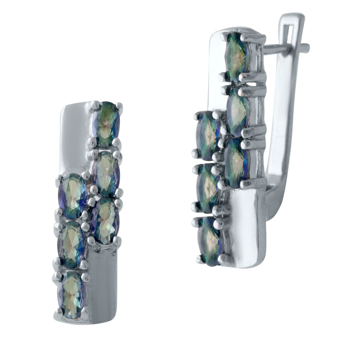 

Серебряные серьги SilverLine с натуральным мистик топазом