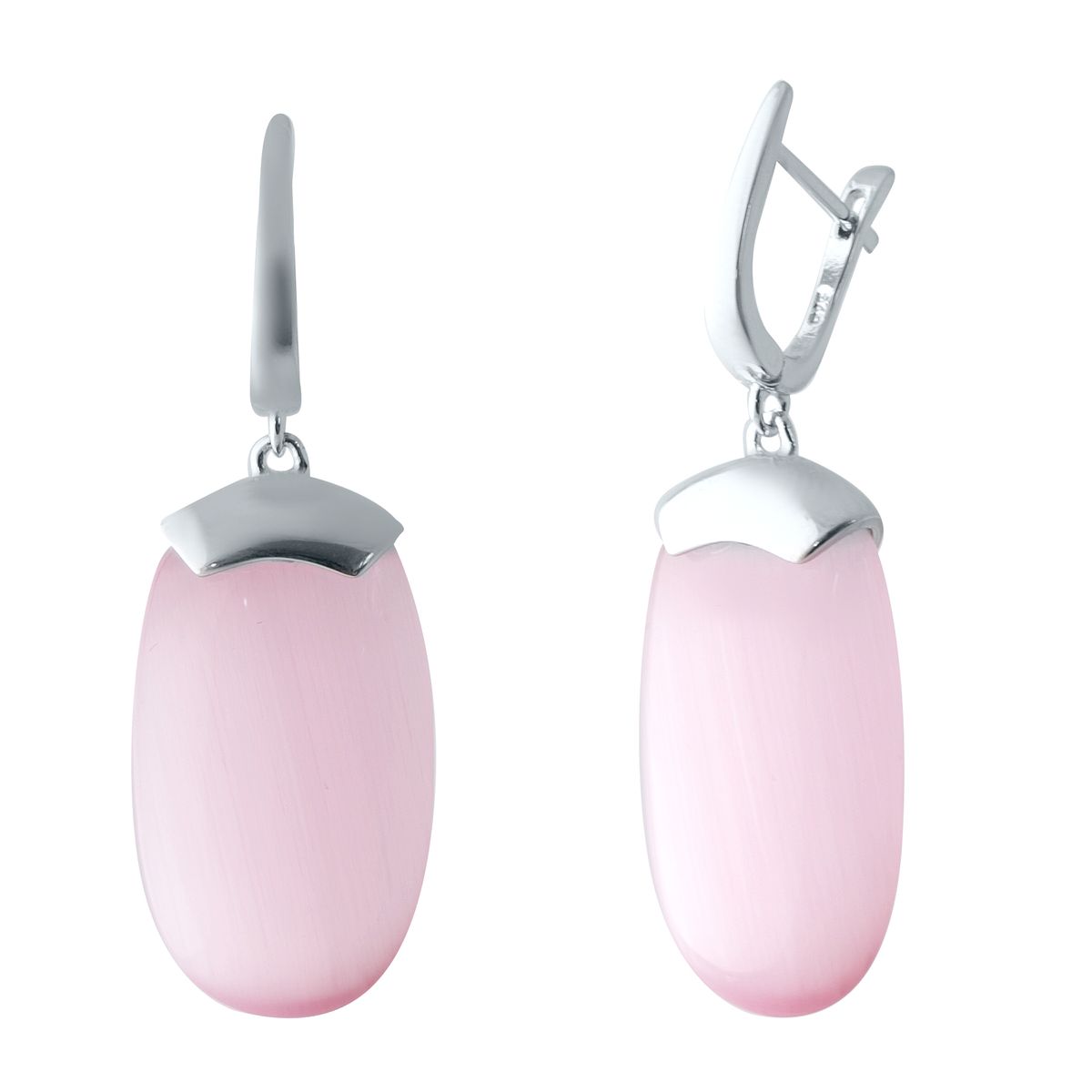 

Серебряные серьги SilverLine с кошачим глазом