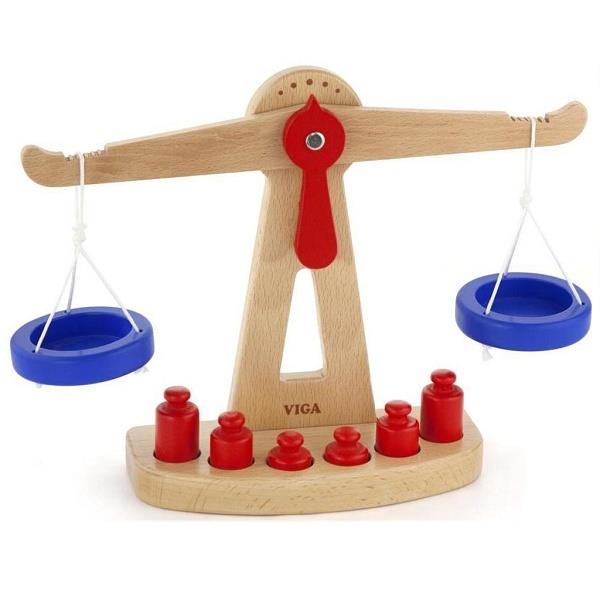 

Игровой набор Весы Viga Toys 8,5х28х21,5 см Бежевый, красный, синий 000013263