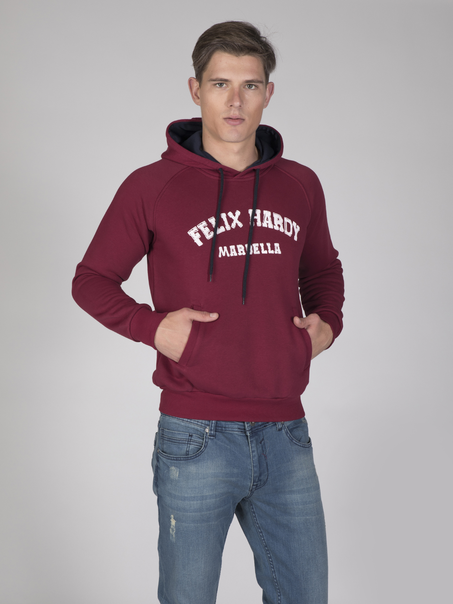 

Мужской Толстовка FELIX HARDY Бордовый 3XL
