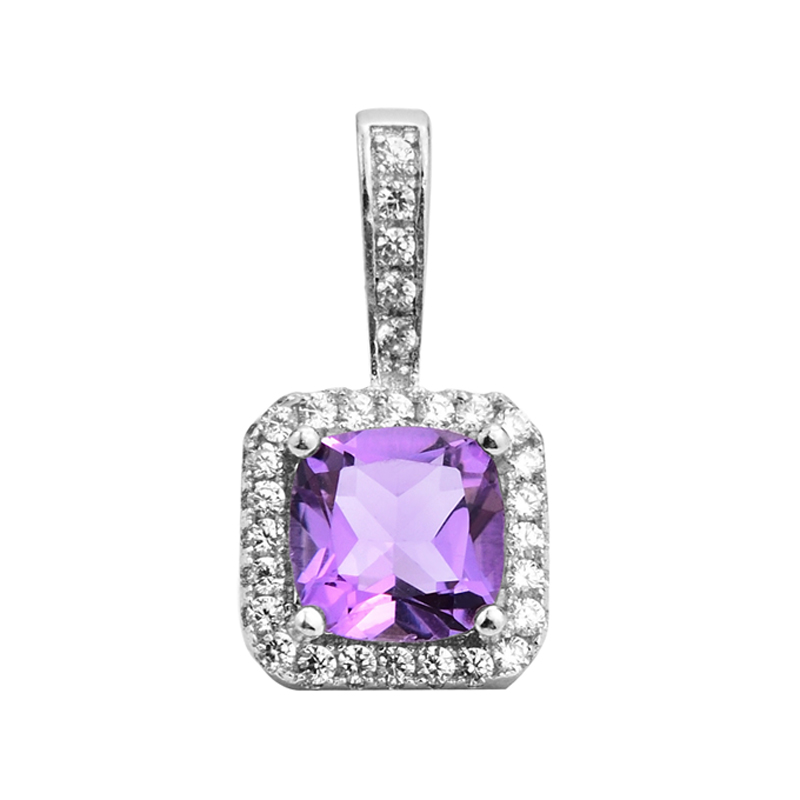 

Серебряный кулон с аметистом и фианитами 000125116