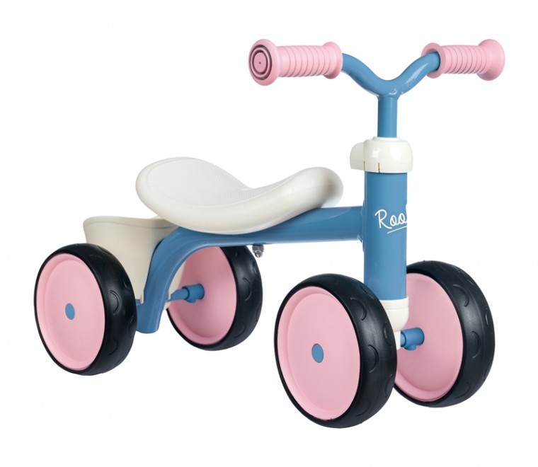 

Детский беговел Smoby металлический четырехколесный розовый (721401)