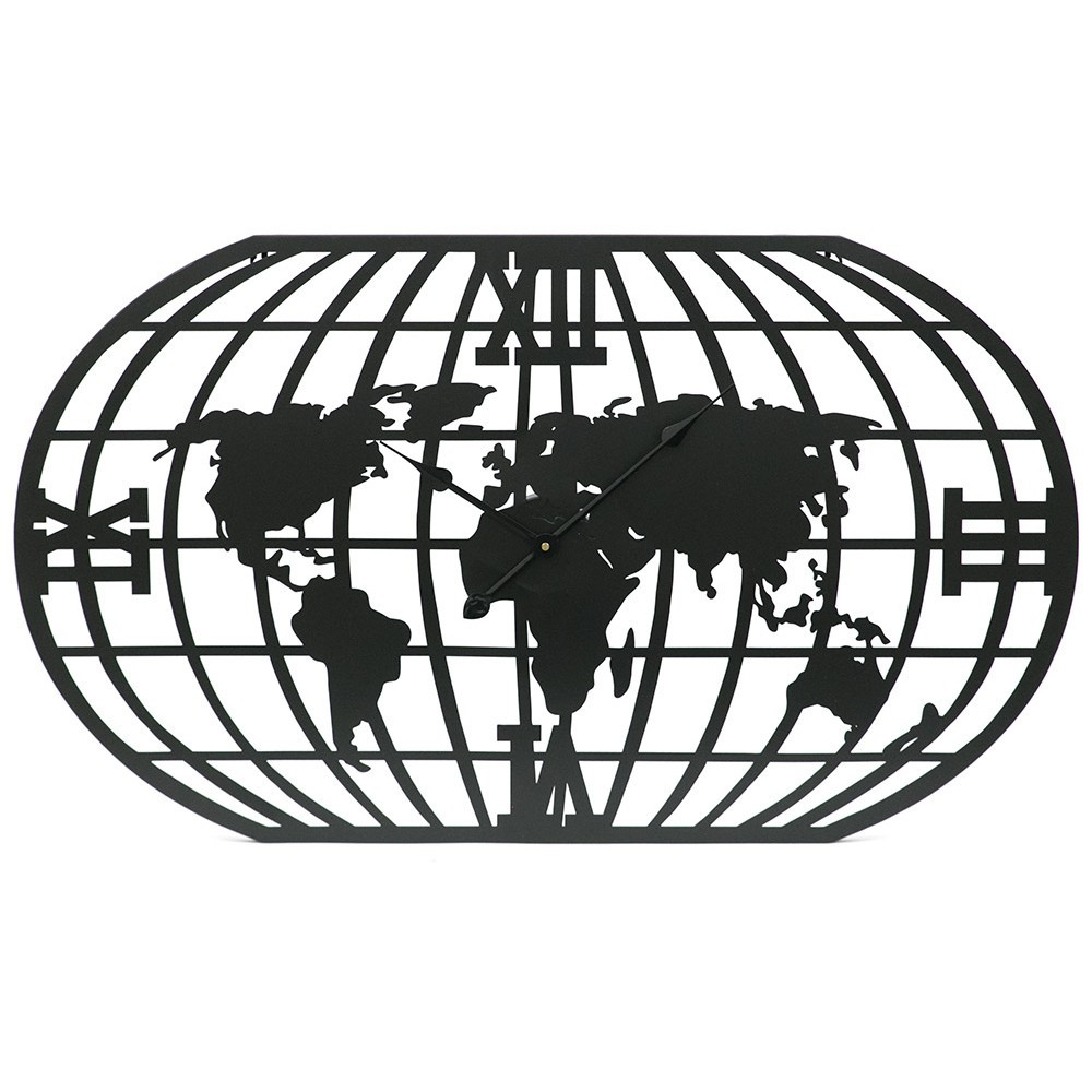 

Настенные часы World map с картой мира 100x60 см