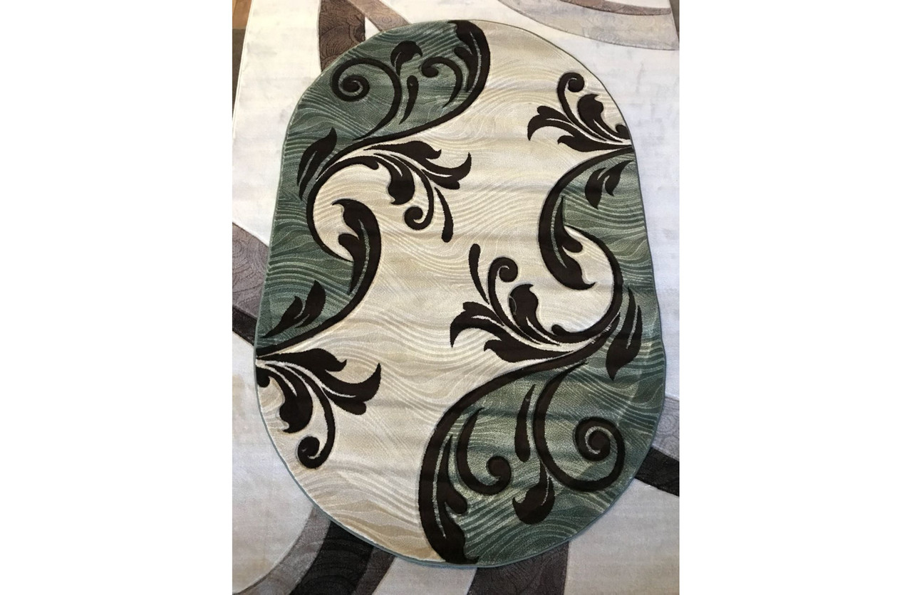 

Ковер стриженный Greencarpet MERAL 5027 GREEN 1,25x2,00 Овал