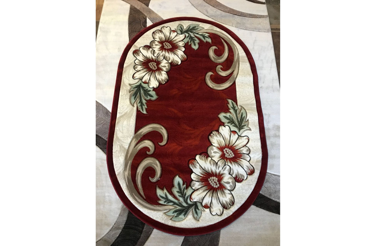 

Ковер стриженный Greencarpet MERAL 131 RED 1,25x2,00 Овал