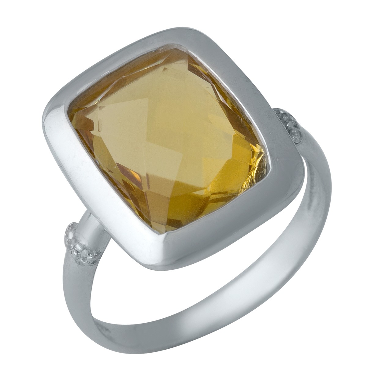 

Серебряное кольцо MG с цитрином nano 18 размер