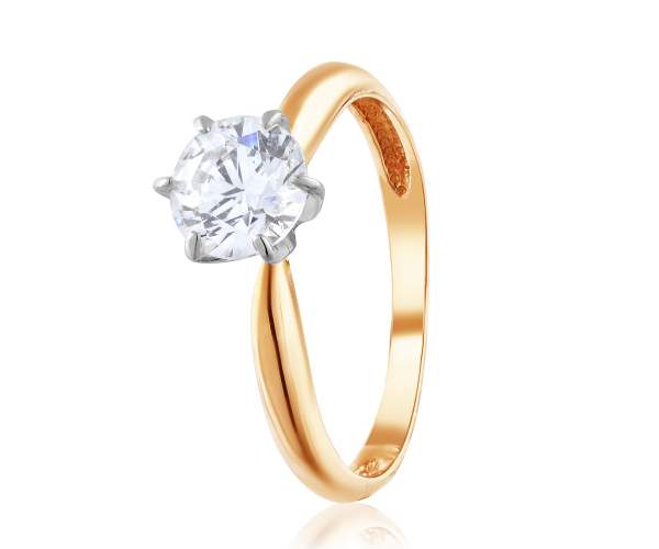 

Кольцо золотое с камнем SWAROVSKI Zirconia "Верона", КД4006SW, 18 размер