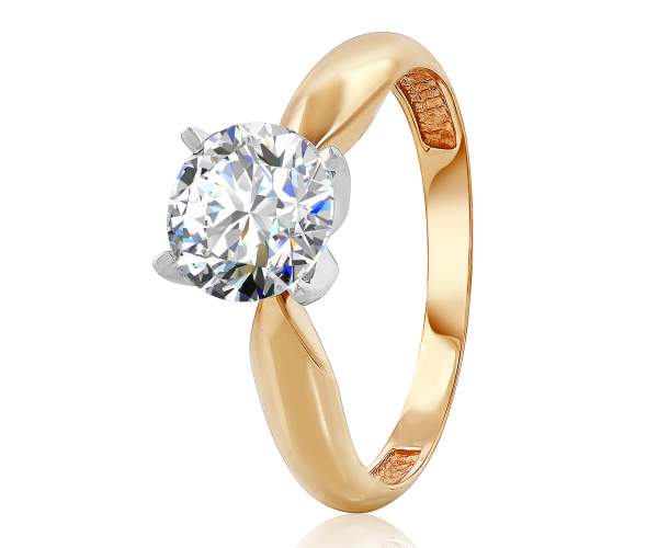 

Кольцо с камнем SWAROVSKI Zirconia "Абсолют", КД4117SW, 16.5 размер