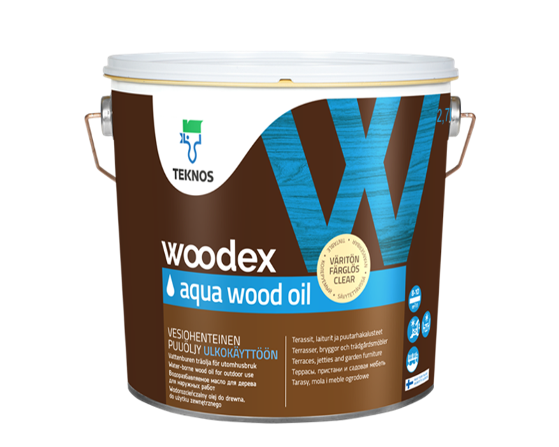 

Масло влагозащитное TEKNOS WOODEX AQUA WOOD OIL для древесины 2,7л