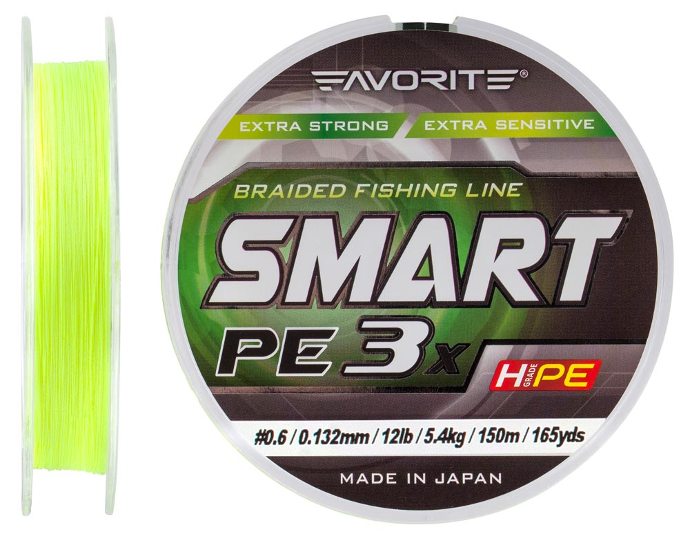 

Шнур Favorite Smart PE 3x 150м (fl.yellow) #0.6/0.132mm 12lb/5.4kg (арт.123416931056)