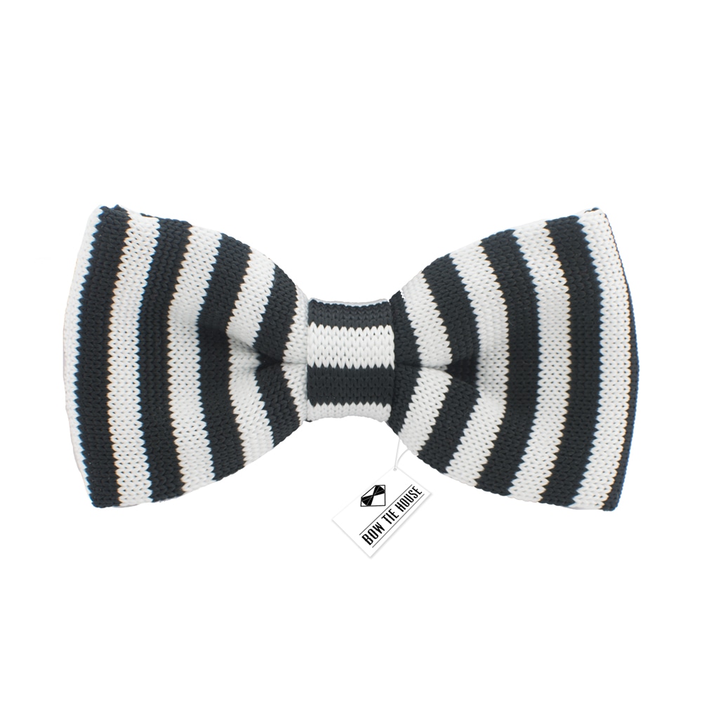

Бабочка Bow Tie House вязаная черно-белая полоска 02699