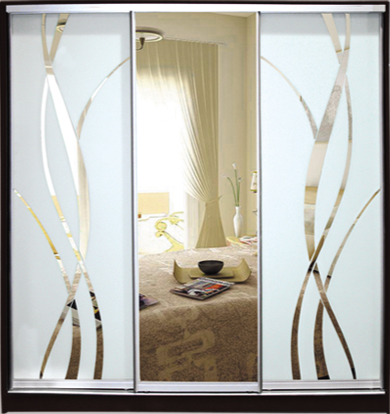 

Шкаф купе Luxe Studio Стандарт-1 Зеркало с Пескоструем-11 2300x2200x450 трехдверный