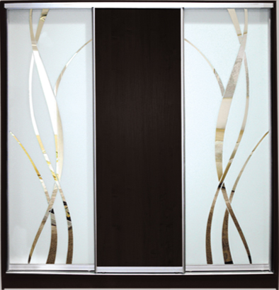 

Шкаф купе Luxe Studio Стандарт-1 ДСП/Зеркало с Пескоструем-8 2100x2000x450 трехдверный