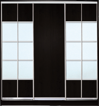 

Шкаф купе Luxe Studio Стандарт-1 ДСП/Зеркало с Пескоструем-13 2300x2200x450 трехдверный
