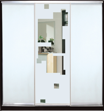 

Шкаф купе Luxe Studio Стандарт-1 Зеркало с Пескоструем-2 2400x2000x450 трехдверный