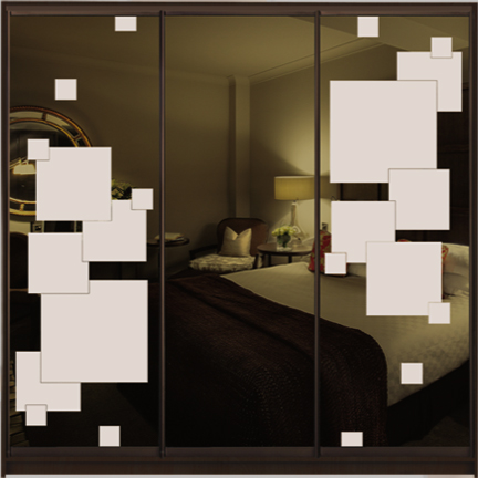 

Шкаф купе Luxe Studio Стандарт-1 Тонированное зеркало с Пескоструем-7 2200x2200x450 трехдверный