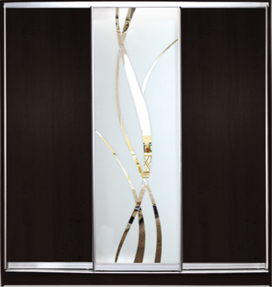 

Шкаф купе Luxe Studio Стандарт-1 ДСП/Зеркало с Пескоструем-1 2200x2200x450 трехдверный