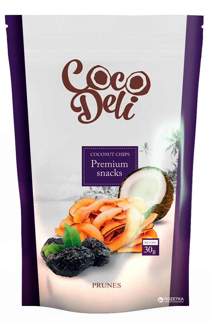 Акція на Упаковка чипсов кокосовых Coco Deli с черносливом 30 г х 18 шт (4820144210594) від Rozetka UA