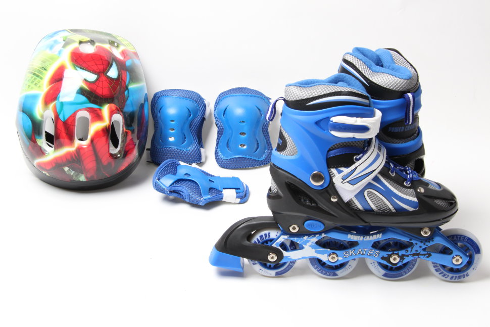 

Роликовые коньки Super Champion Set-B 33-36 синий с защитой