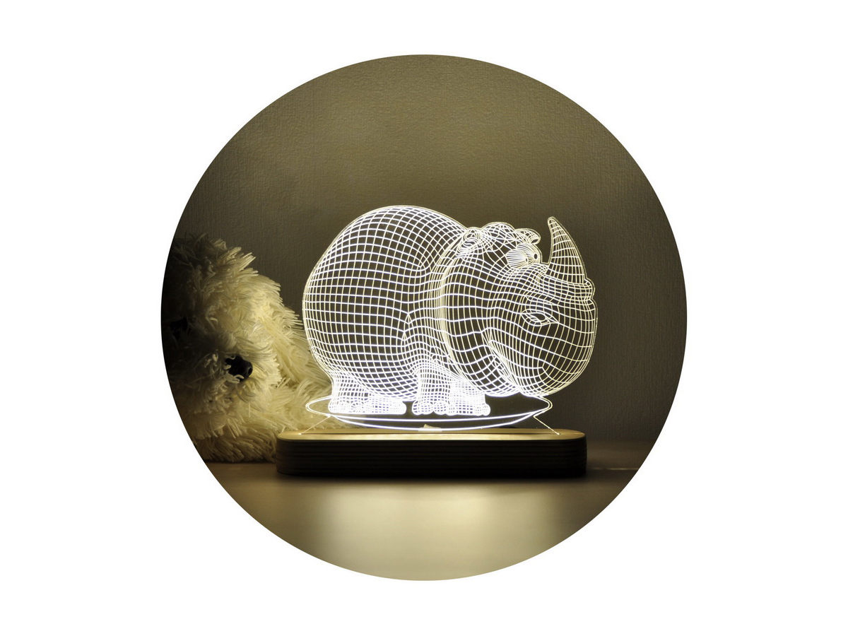 

Ночник 3D "Носорог" WOODPRESENT dark wood
