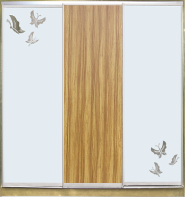 

Шкаф купе Luxe Studio Стандарт-1 ДСП/Зеркало с Пескоструем-10 2100x2400x450 трехдверный