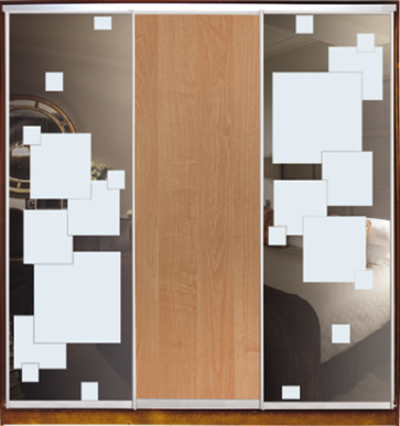 

Шкаф купе Luxe Studio Стандарт-1 ДСП/Зеркало с Пескоструем-6 2100x2300x450 трехдверный