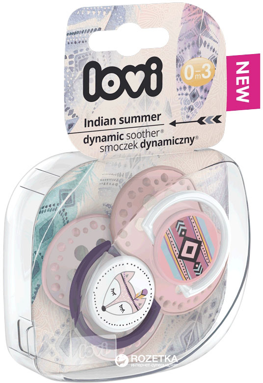 

Пустышка силиконовая Lovi Indian Summer Динамическая 0-3 мес 2 шт (22/855girl)