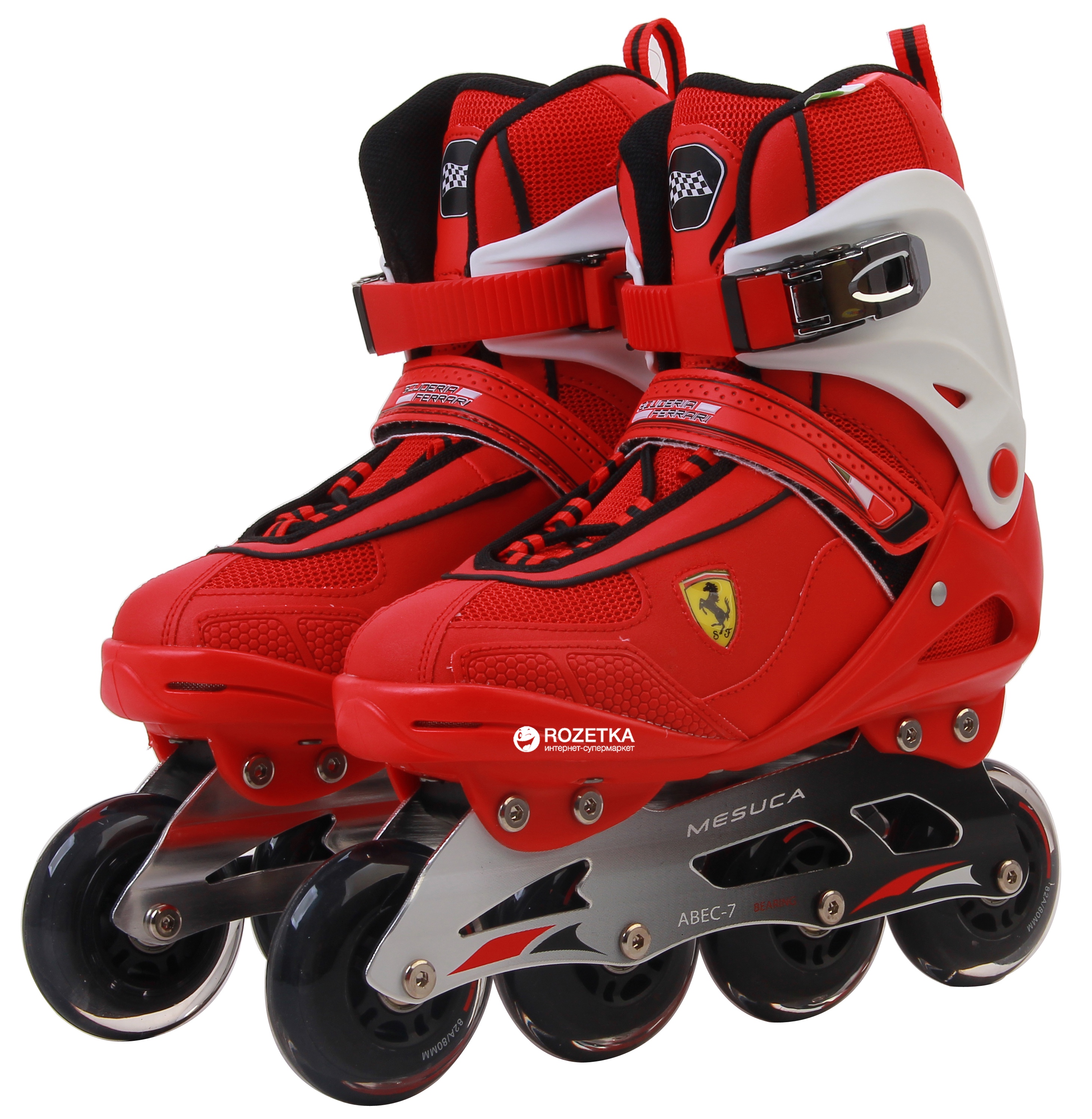 

Роликовые коньки Ferrari для фитнеса размер 42 Красно-белые (6947045681488)