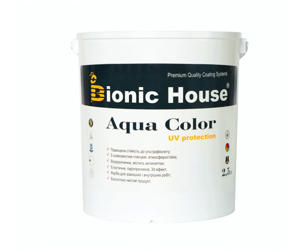 

Краска для дерева Bionic-House Aqua Color UV-protect 10л Безцветный