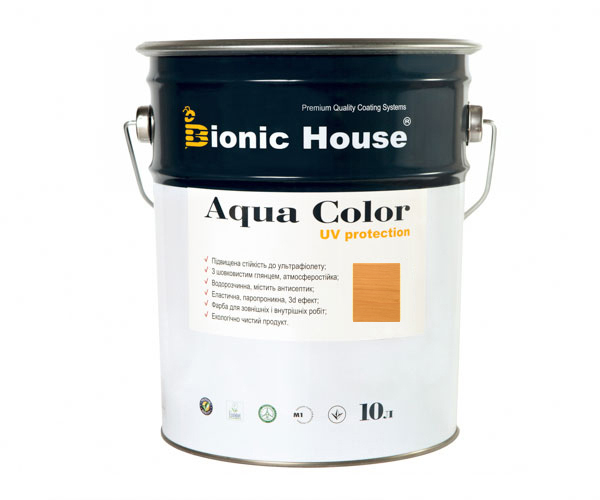 

Краска для дерева Bionic-House Aqua Color UV-protect 10л Дуб А105