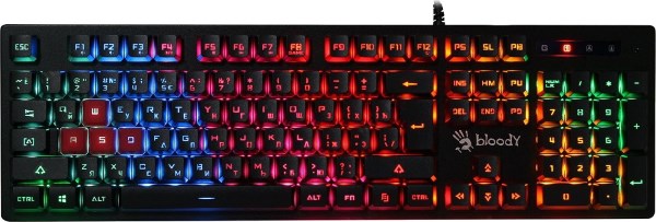 

Клавіатура A4Tech B160N Bloody (Black) ігрова, неонова підсвітка, алюмінієвий корпус