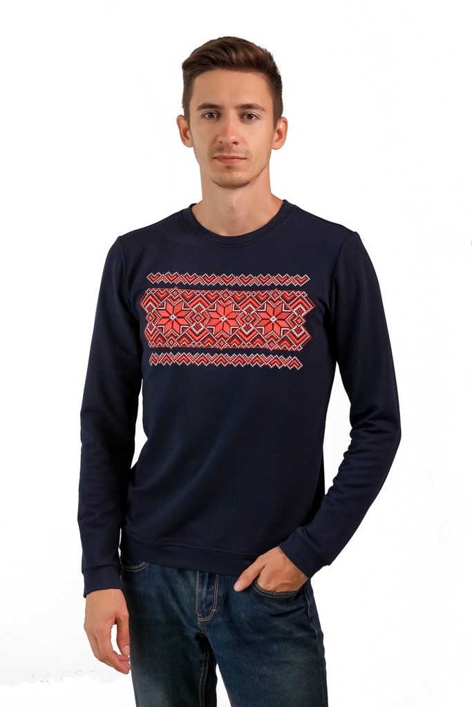 

Свитшот с вышивкой, Vyshyvanka, XXXL Синий Синій 6202