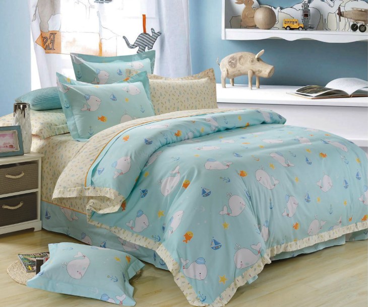 

Постельное белье Киты CottonTwill 145х215 см Голубой 000017356