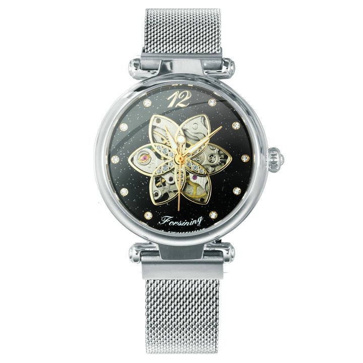 

Женские наручные часы (1171 Silver-Black) Forsining 33 мм Серебряный 000018044