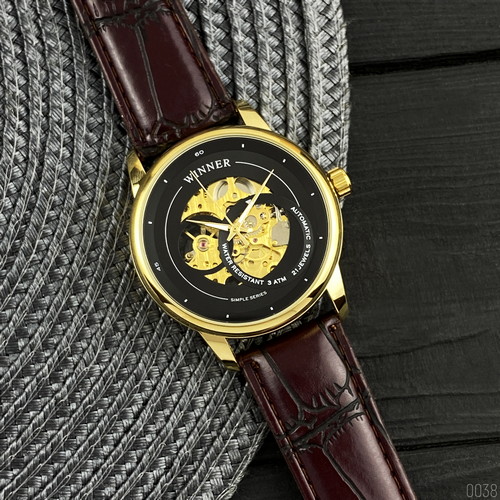 

Мужские наручные часы (339 Gold-Black-Beige) Winner 43 мм Золотой 000018074
