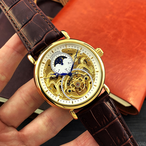 

Мужские наручные часы (1125 Gold-Brown) Forsining 42 мм Золотой 000018024