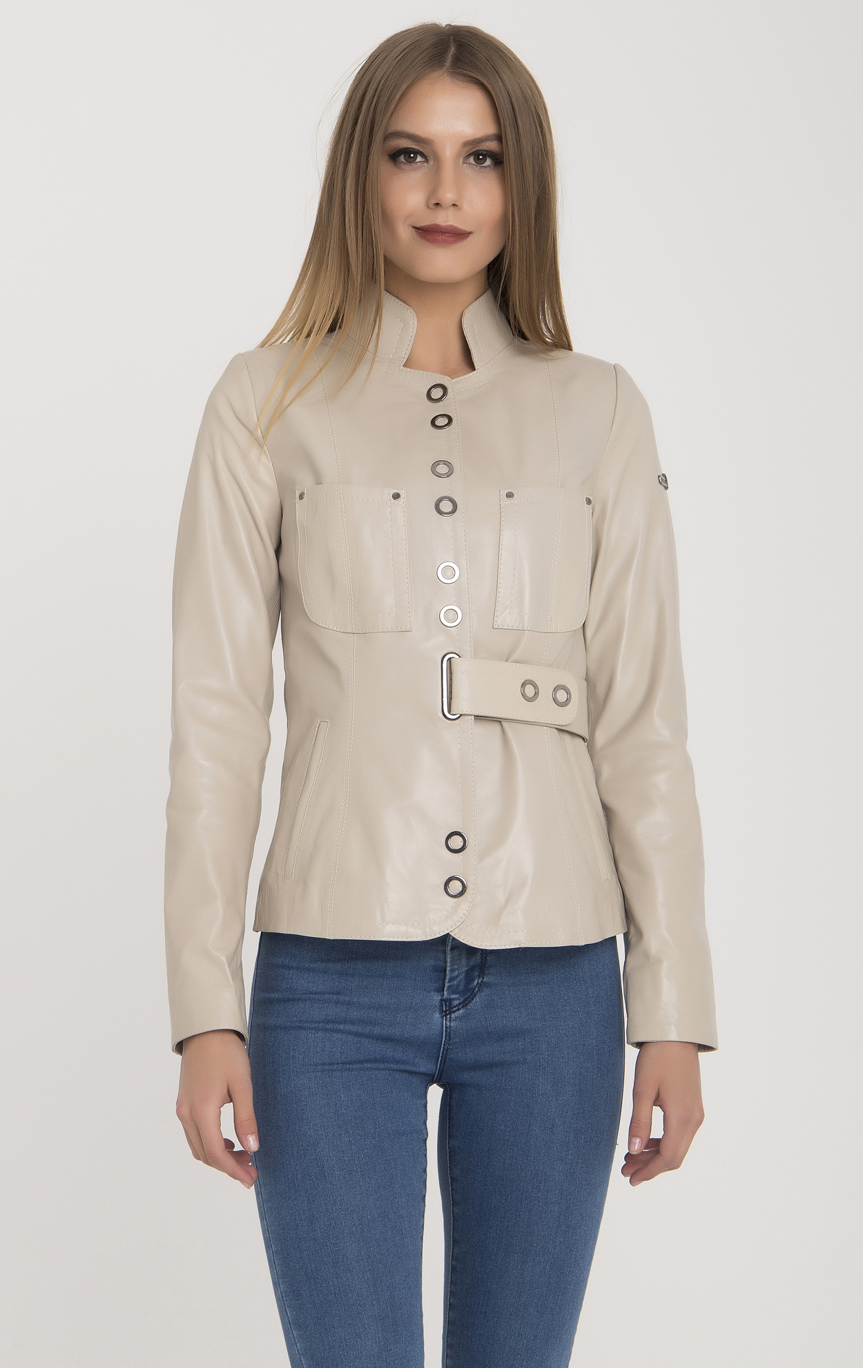 

Кожаная куртка IPARELDE Бежевая 3XL