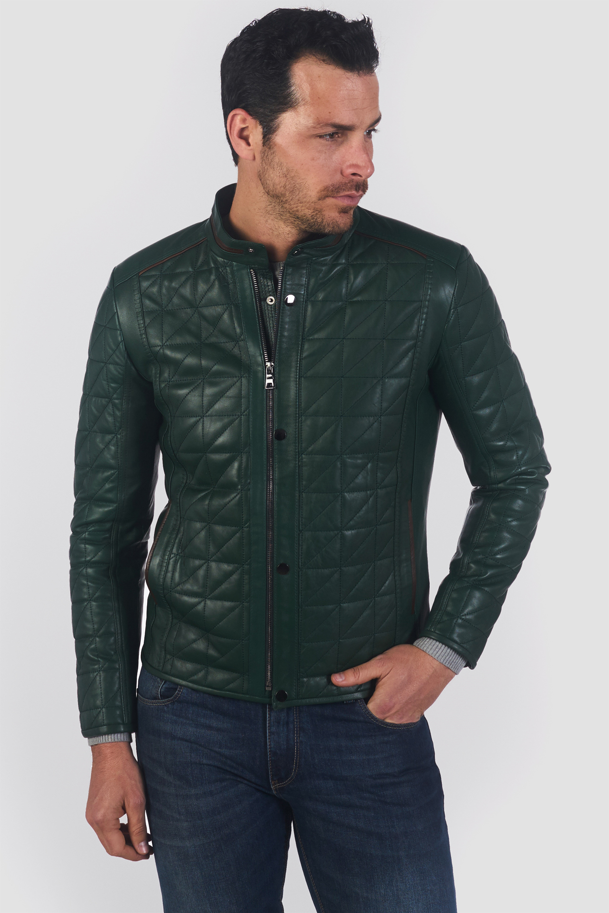 

Кожаная куртка IPARELDE Зеленая 2XL
