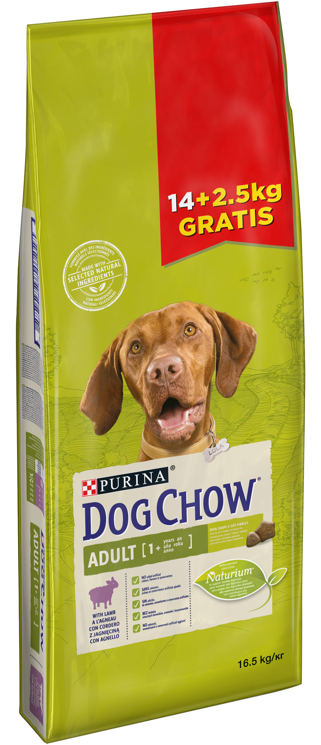 Акція на Сухой корм для взрослых собак Purina Dog Chow Adult со вкусом ягненка 14+2.5 кг (7613034987167) від Rozetka UA
