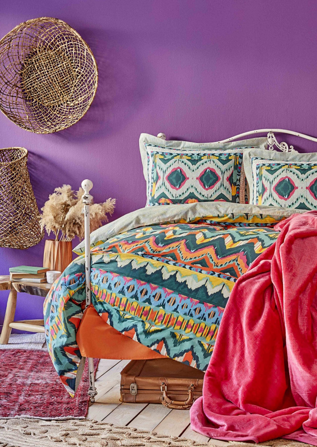 

Комплект постельного белья Karaca Home Mishka Fusya 200х220 + Покрывало 200х220 (svt-2000022231312)
