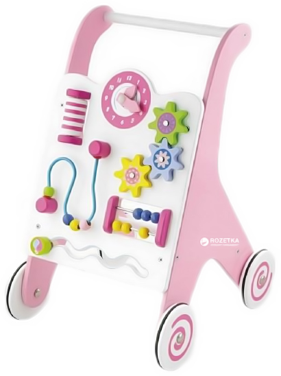 

Детские ходунки-каталка Viga Toys с бизибордом Розовые (50178)